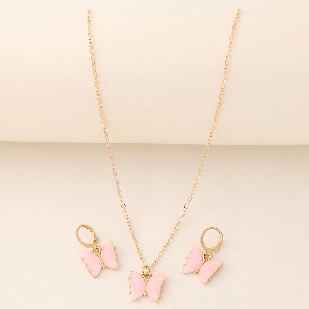 Butterfly Alloy Pendant Childrenu0027s Necklace Set Wholesale