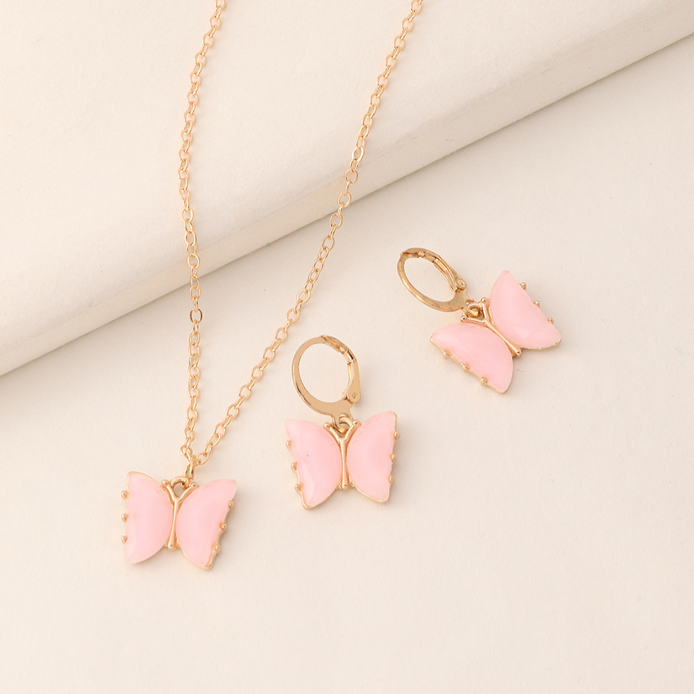 Butterfly Alloy Pendant Childrenu0027s Necklace Set Wholesale