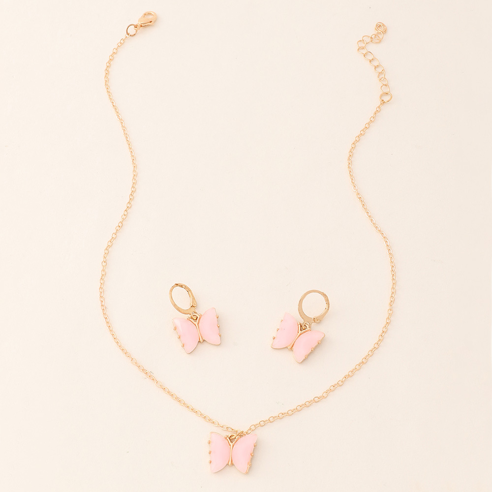 Butterfly Alloy Pendant Childrenu0027s Necklace Set Wholesale