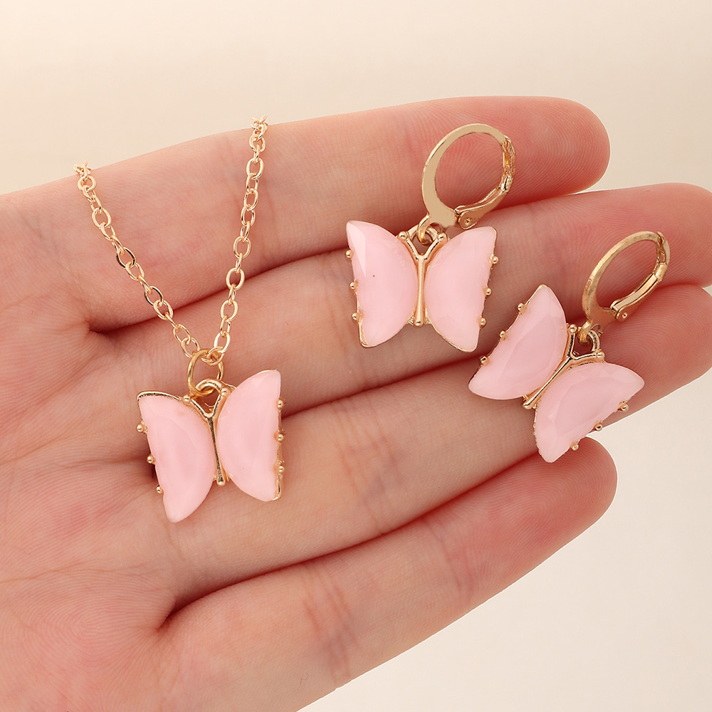 Butterfly Alloy Pendant Childrenu0027s Necklace Set Wholesale