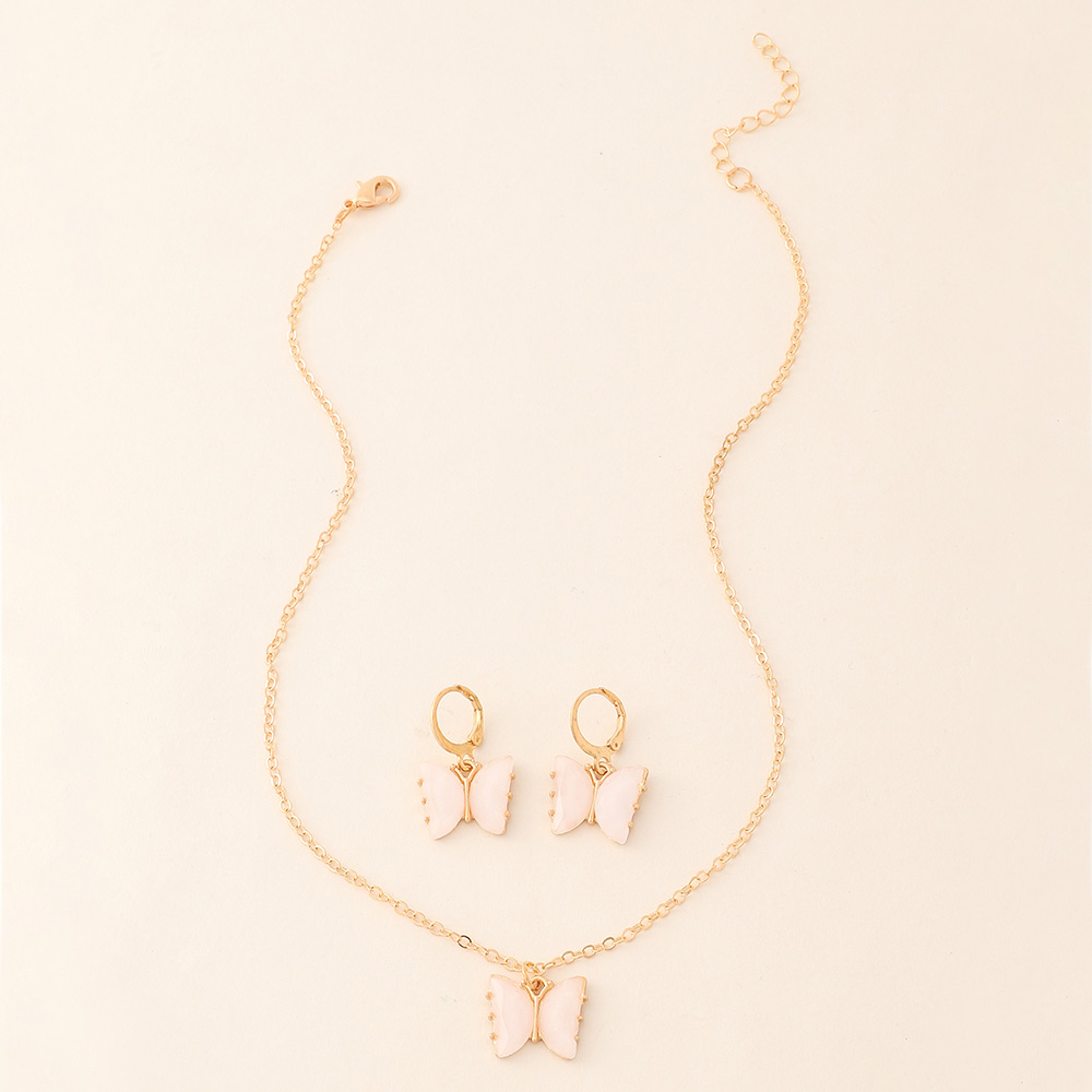 Butterfly Alloy Pendant Childrenu0027s Necklace Set Wholesale