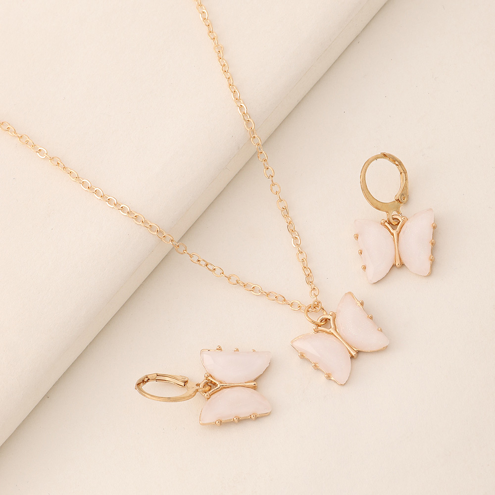 Butterfly Alloy Pendant Childrenu0027s Necklace Set Wholesale