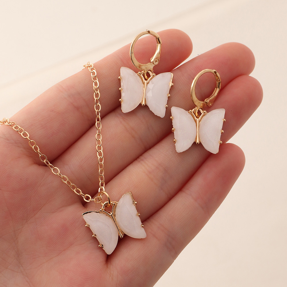 Butterfly Alloy Pendant Childrenu0027s Necklace Set Wholesale