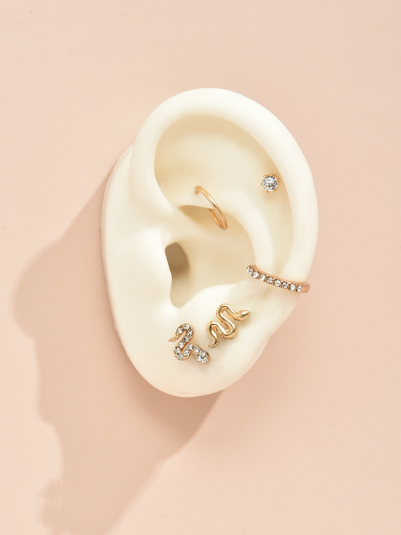 European and American fashion snake full diamond ear clip new earrings wholesalepicture3