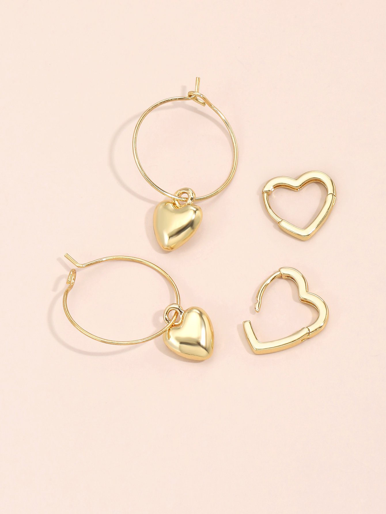 Fashionable geometric heart pendant stainless steel earring wholesalepicture3
