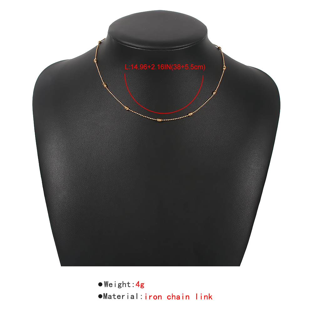 simple niche geometric splicing beads chain necklacepicture1