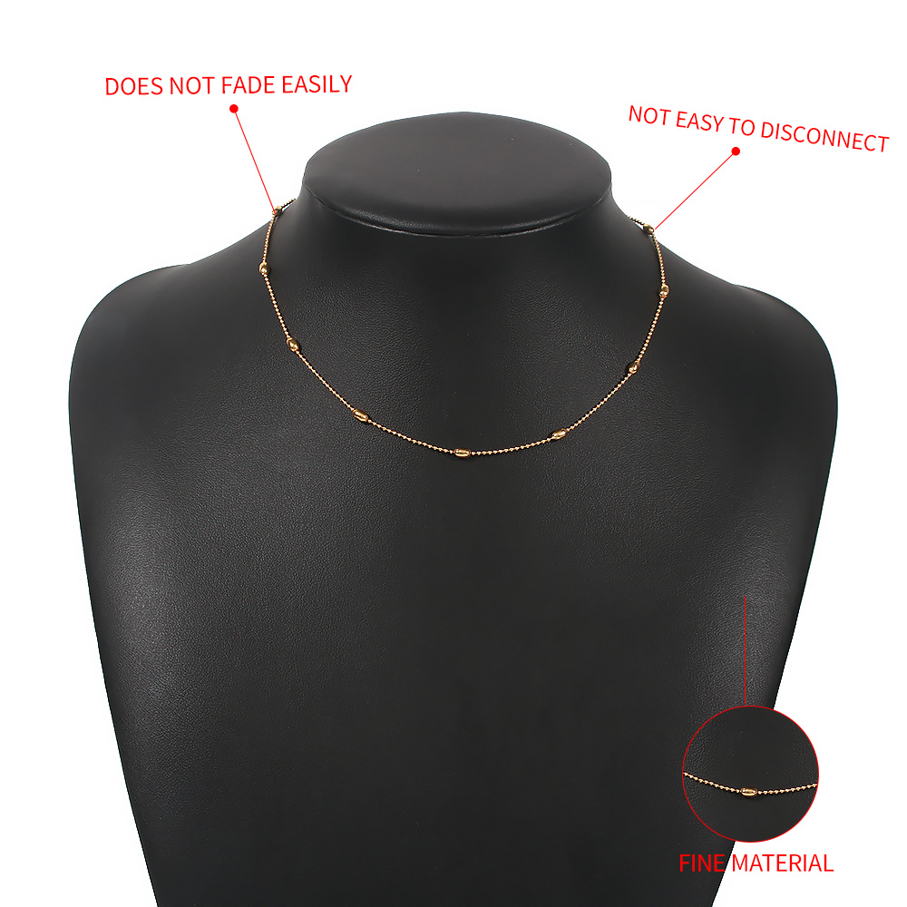 simple niche geometric splicing beads chain necklacepicture2