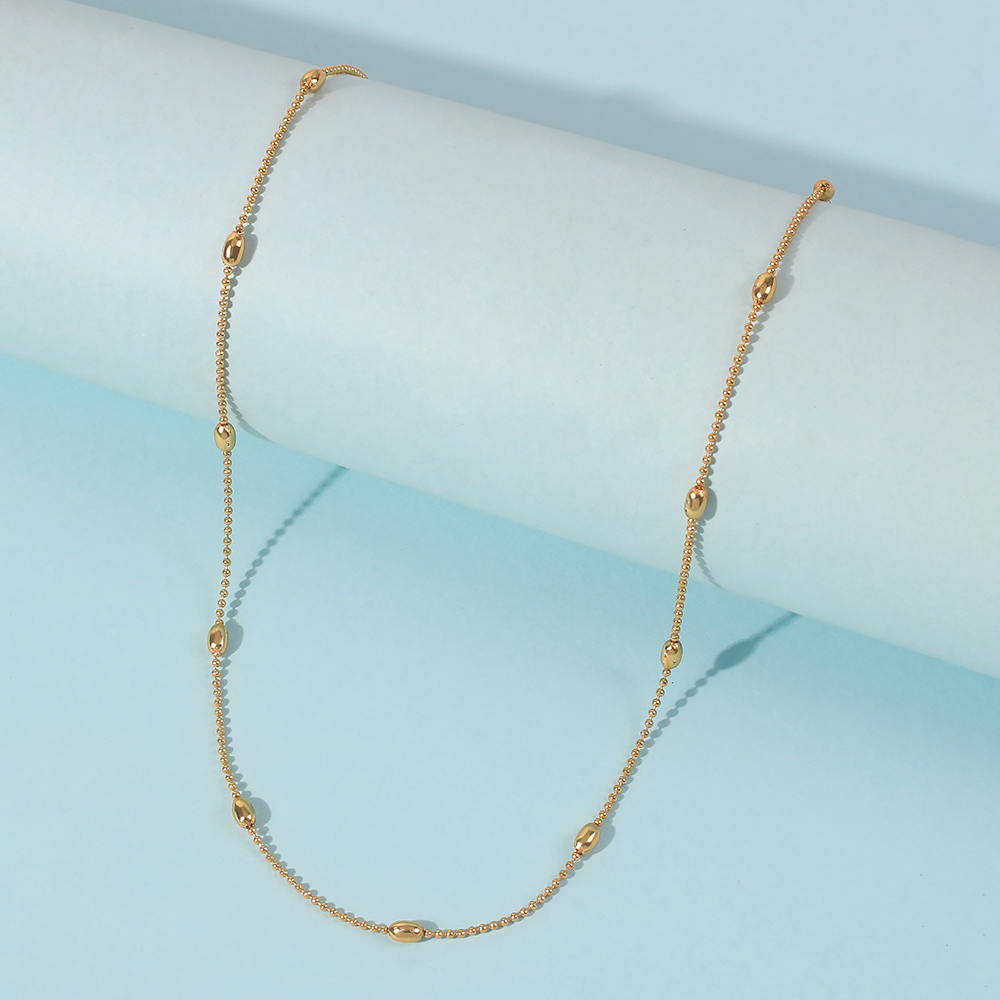 simple niche geometric splicing beads chain necklacepicture4