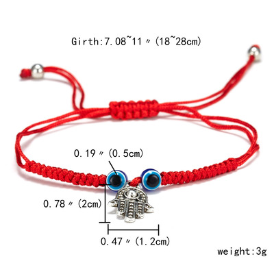 New Blue Eye Bracelet Evil Eye Red Rope Braided Adjustable Bracelet Wholesale