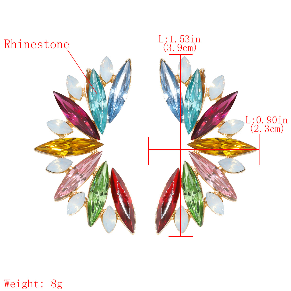 rhinestones inlaid flowers American female trend earringspicture1