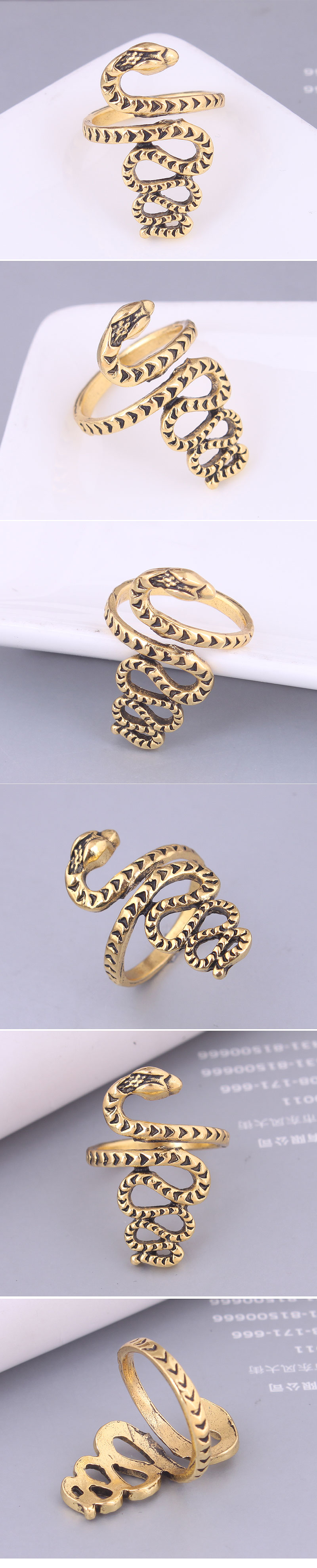 fashion retro simple auspicious snake alloy ring wholesale