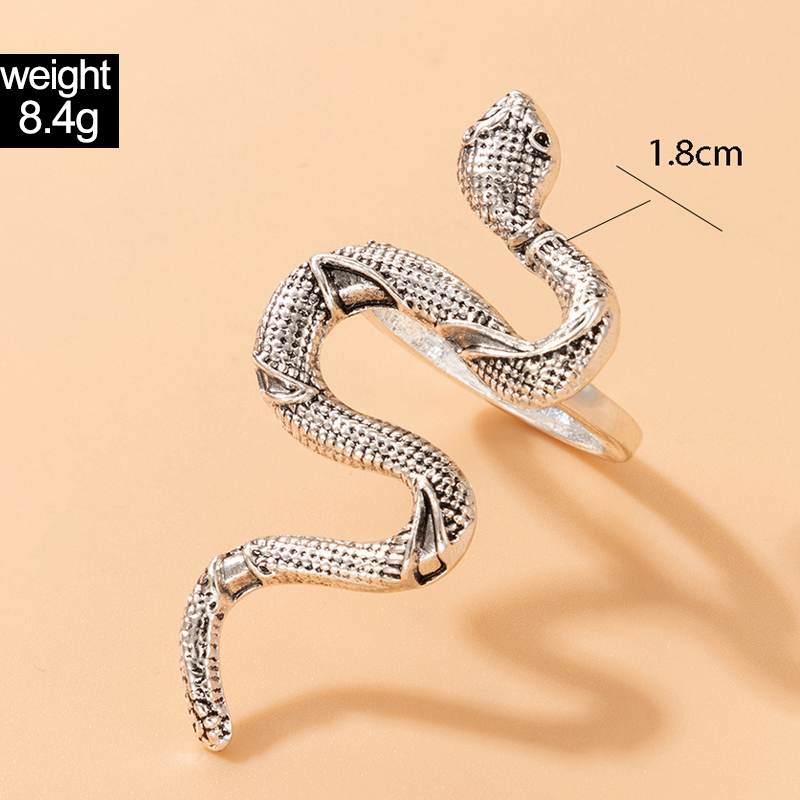 European and American simple silver alloy geometric ring letter animal single ring