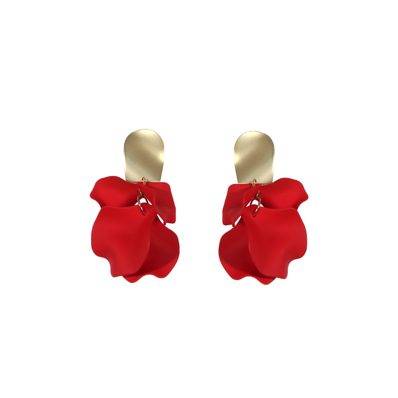 Korean personality earrings rose flower earrings European and American long earringspicture12