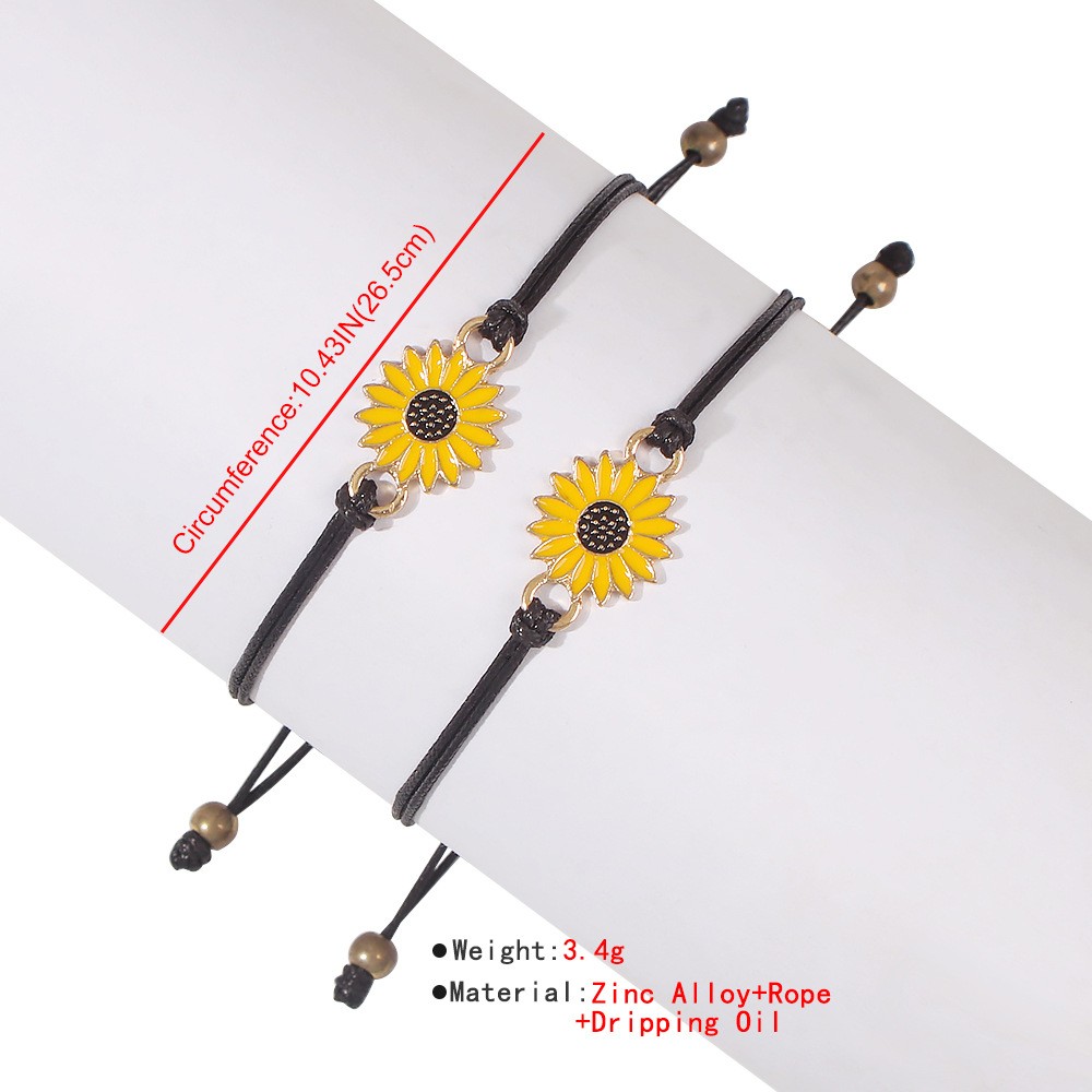 Friendship Couple Creative Sun Flower Bracelet Set