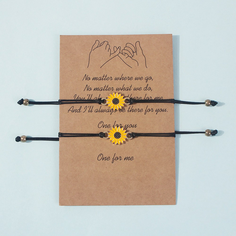 Friendship Couple Creative Sun Flower Bracelet Set