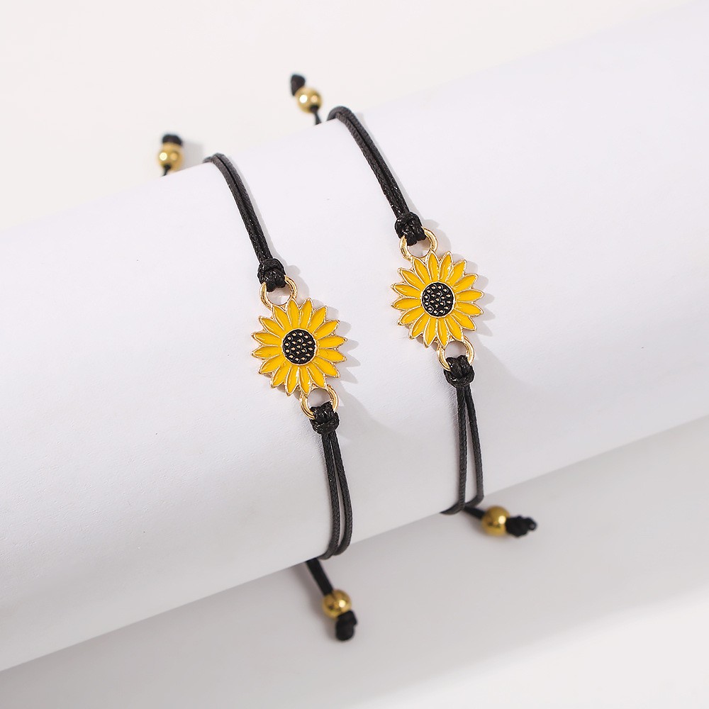 Friendship Couple Creative Sun Flower Bracelet Set