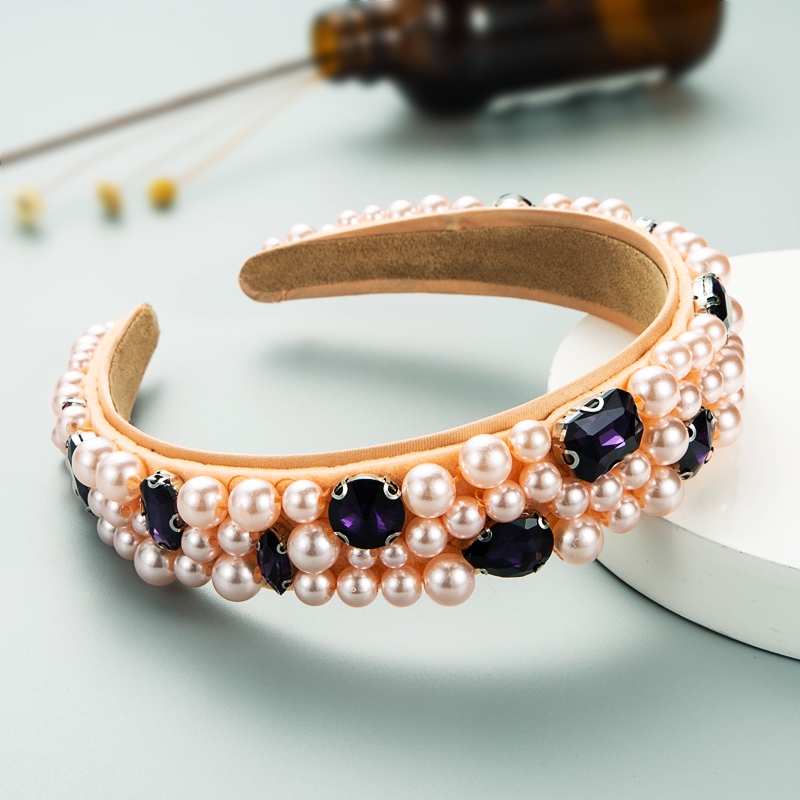 bandeau de temprament baroque  large bord en strass perl toil  la modepicture5
