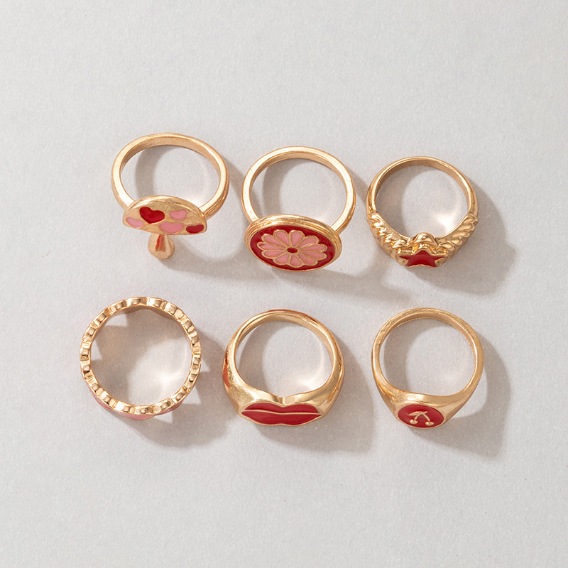 retro simple circle resin fashion popular color lady joint ring