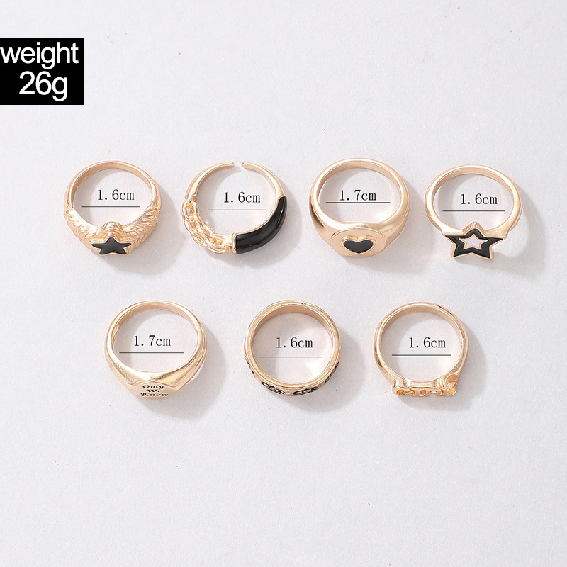 retro simple circle resin fashion popular color lady joint ring