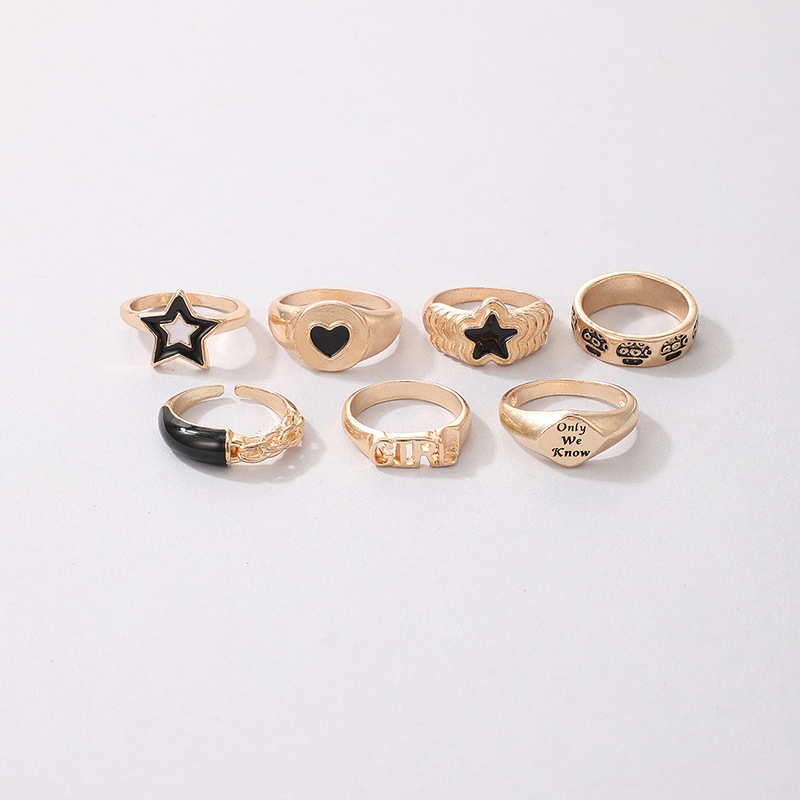 retro simple circle resin fashion popular color lady joint ring