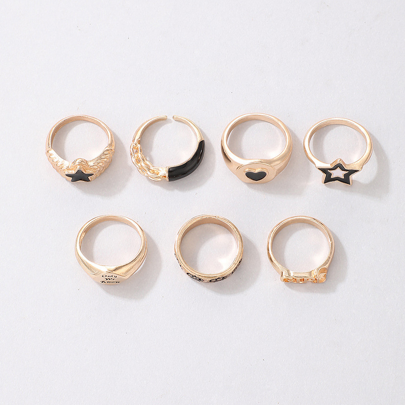 retro simple circle resin fashion popular color lady joint ring