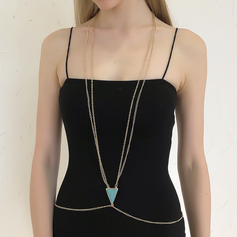 simple alloy geometric body chain