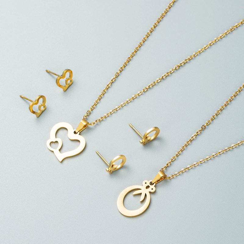 fashion alloy heart shape scissors earrings necklace setpicture2