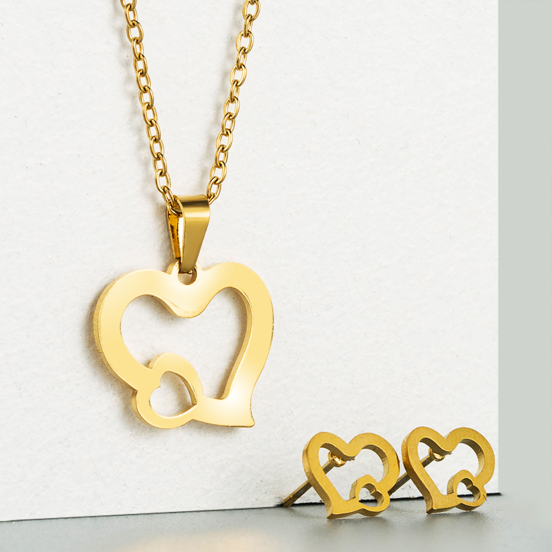 fashion alloy heart shape scissors earrings necklace setpicture5