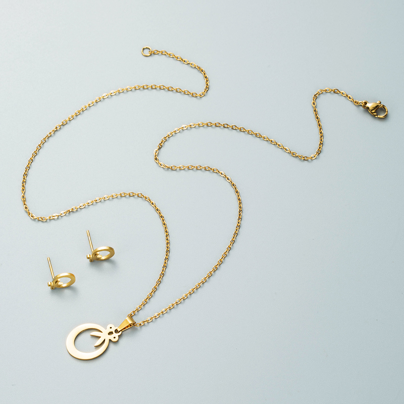 fashion alloy heart shape scissors earrings necklace setpicture7