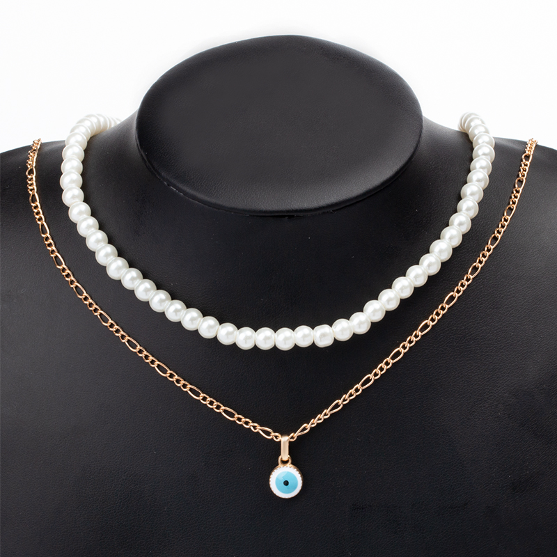 fashion imitation pearl eye necklaces