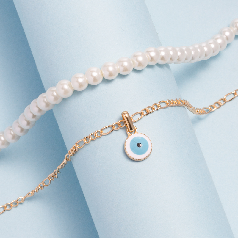 fashion imitation pearl eye necklaces