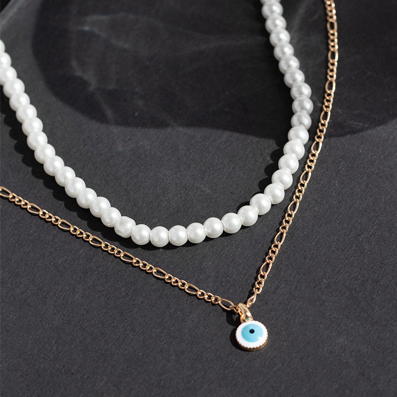 fashion imitation pearl eye necklaces