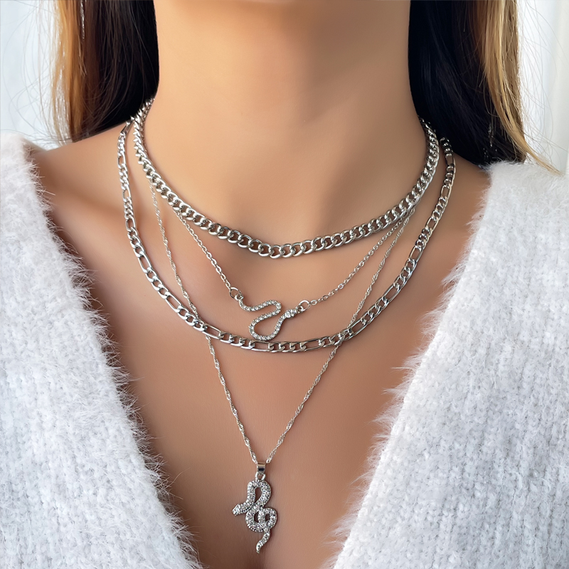 Fashion Spirit Snake Chain Four-layer Chain Necklace