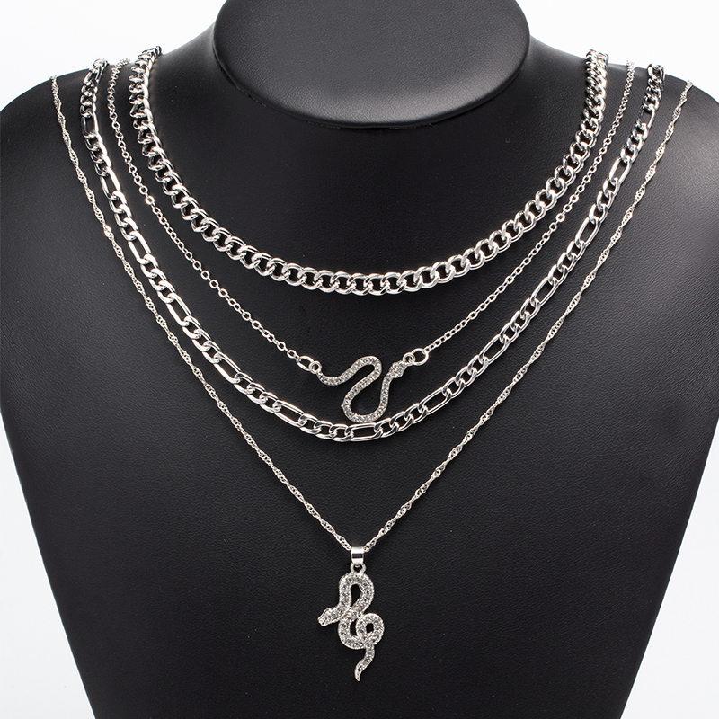 Fashion Spirit Snake Chain Four-layer Chain Necklace