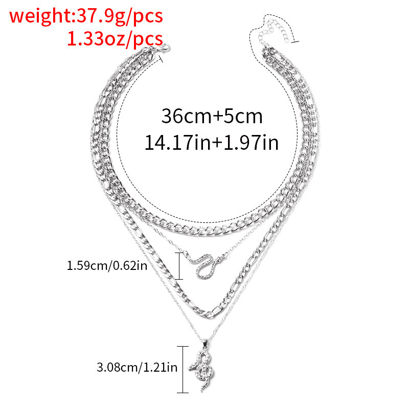 Fashion Spirit Snake Chain Four-layer Chain Necklace