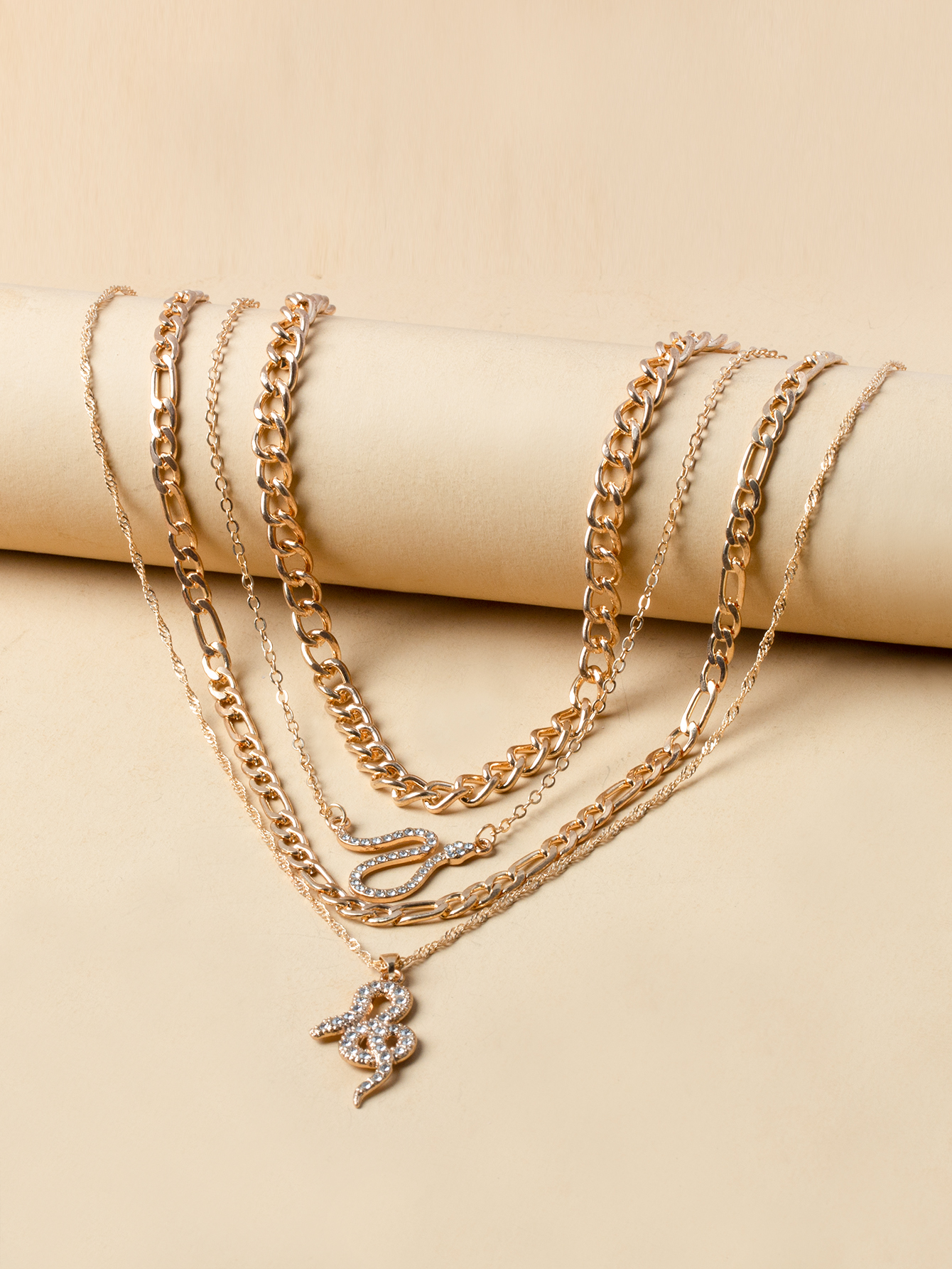 Fashion Spirit Snake Chain Four-layer Chain Necklace