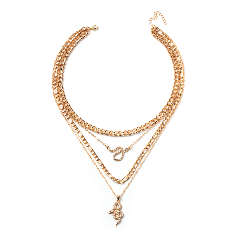 Fashion Spirit Snake Chain Four-layer Chain Necklace