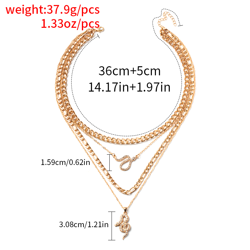 Fashion Spirit Snake Chain Four-layer Chain Necklace