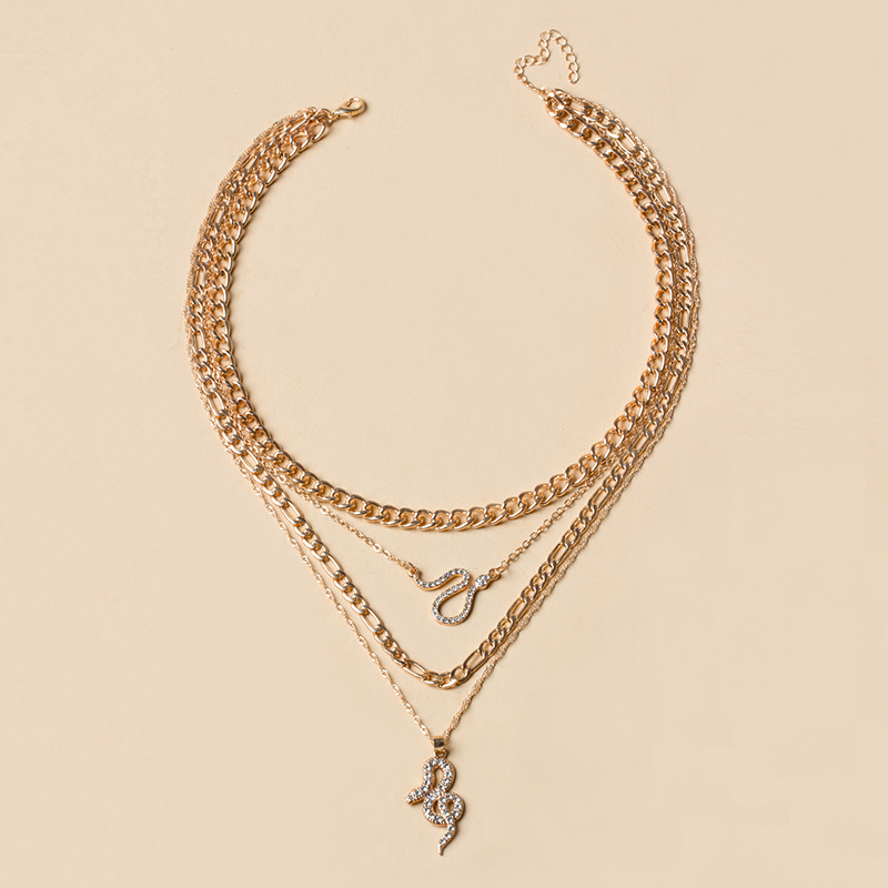 Fashion Spirit Snake Chain Four-layer Chain Necklace