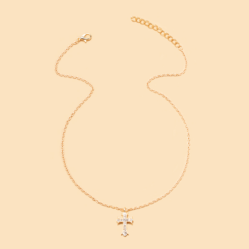 simple geometric cross pendant necklace