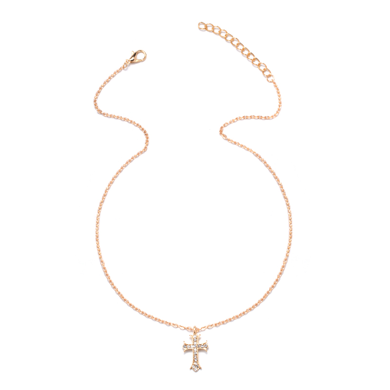 simple geometric cross pendant necklace