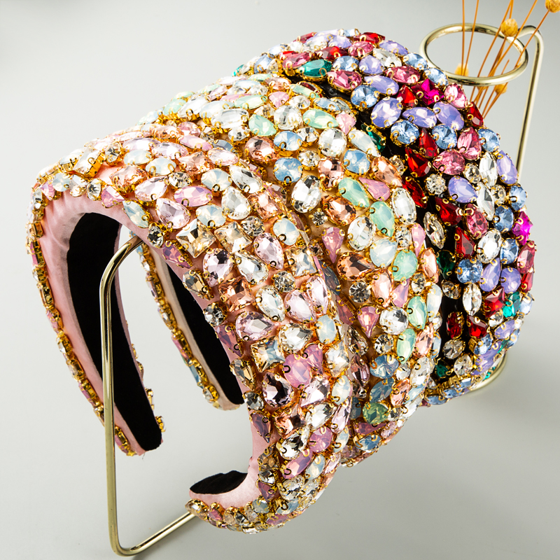 baroque wideedge colored glass diamond shiny fashion headbandpicture2