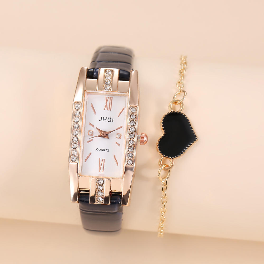 heart bracelet leather watch fashion ladies casual quartz watchpicture2