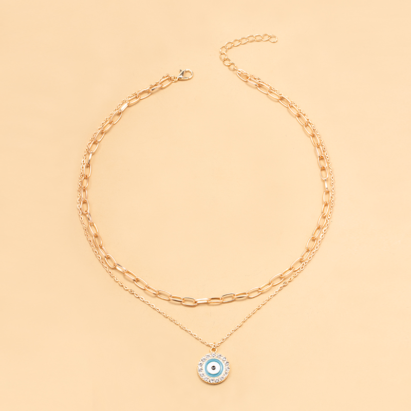 fashion round Devilu0027s Eyes two-tiered necklace