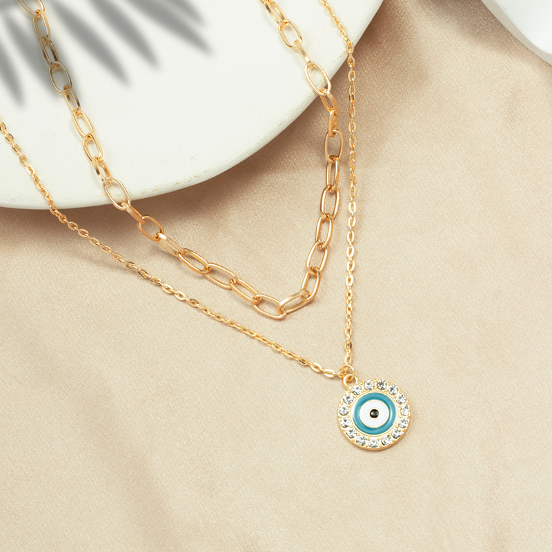 fashion round Devilu0027s Eyes two-tiered necklace