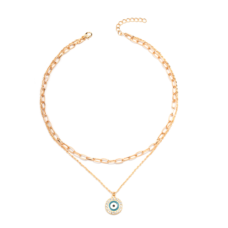 fashion round Devilu0027s Eyes two-tiered necklace