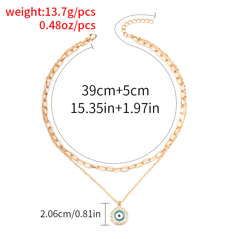 fashion round Devilu0027s Eyes two-tiered necklace