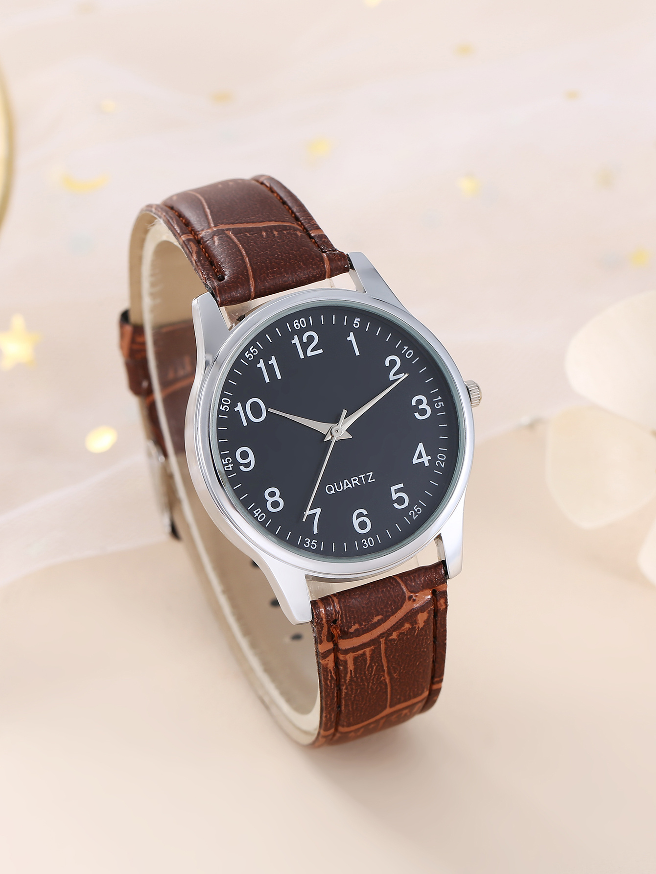 Small Digital Dial Simple Fashion PU Strap Couple Watchpicture3
