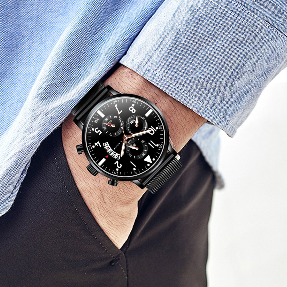 Reloj cuarzo ultrafino de moda para hombre, reloj casual de tendencia de todos los partidos de negocios NHDAE564294