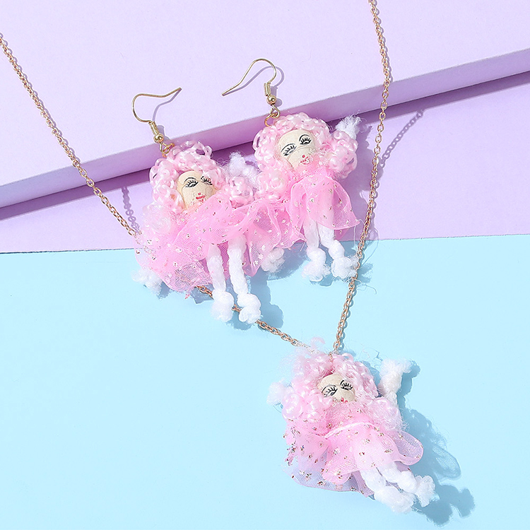Amerikanische kreative Puppenpuppe ses kreatives OhrringHalskettensetpicture1